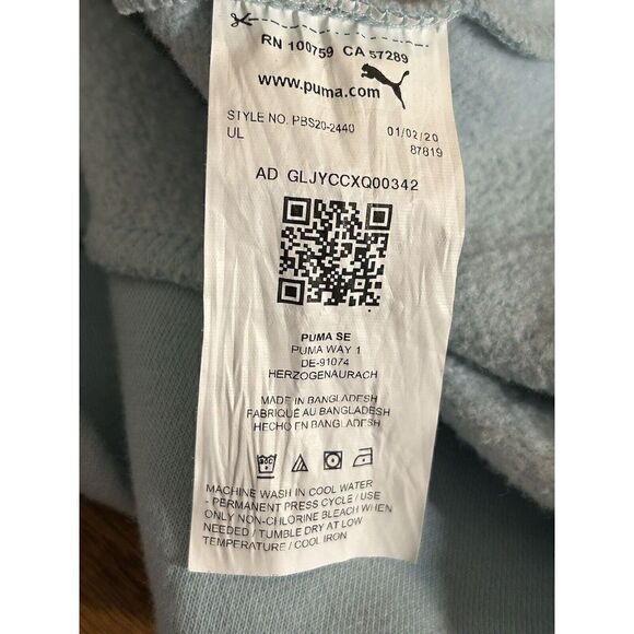 PUMA Womens Light Blue Hooded Zip Up Sweatshirt Pockets Large - Picture 5 of 6